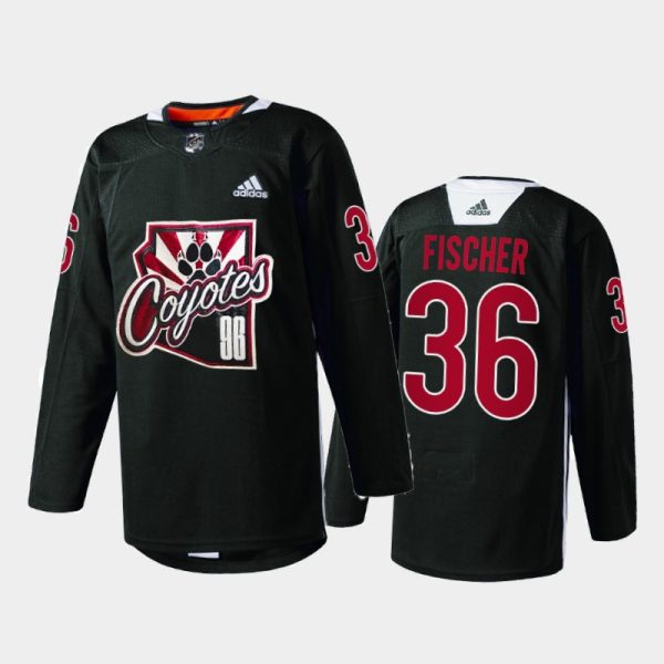 Men Arizona Coyotes Christian Fischer Special #36 Jersey Black Throwback Night 2021