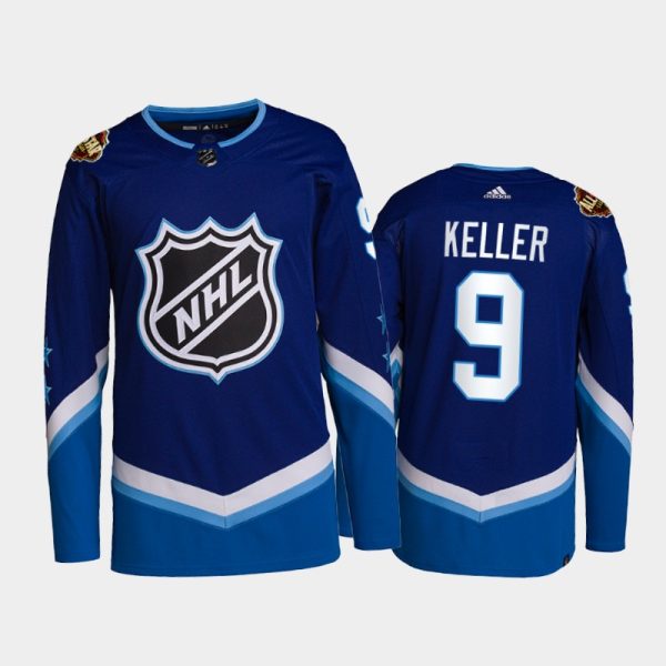 Men Arizona Coyotes Clayton Keller #9 2022 NHL All-Star Jersey Blue Western