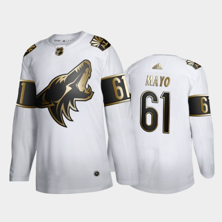 Men Arizona Coyotes Dysin Mayo #61 Golden Edition White Jersey