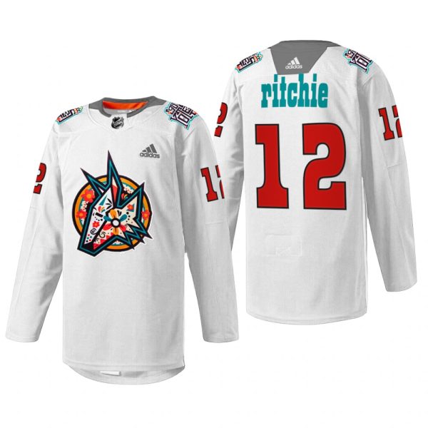 Men Arizona Coyotes Nick Ritchie #12 Los Yotes Night Jersey White Warmup