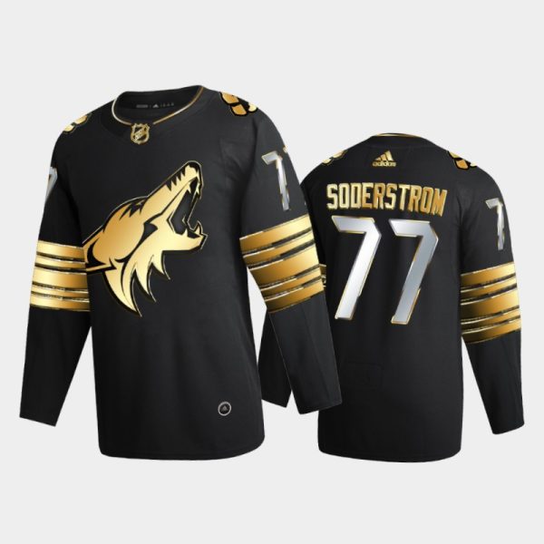 Men Arizona Coyotes Victor Soderstrom #77 2020-21 Golden Edition Black Limited Jersey