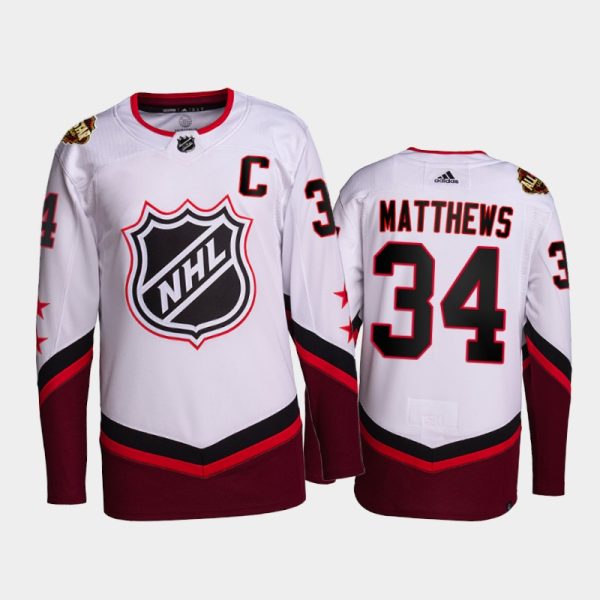 Men Auston Matthews Toronto Maple Leafs 2022 NHL All-Star Jersey White #34 Primegreen Uniform