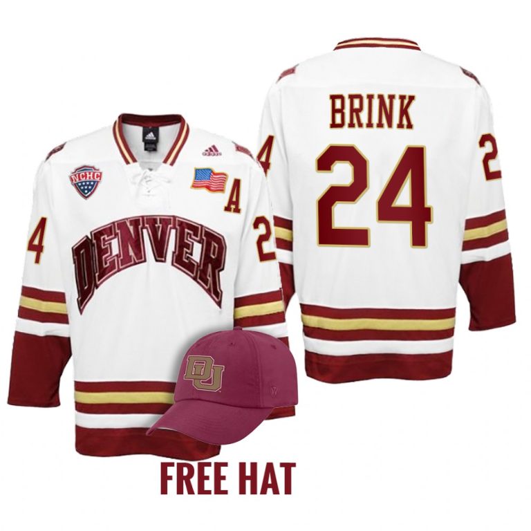 Men Bobby Brink #24 Denver Pioneers 2022 NCAA Regional Finals White Jersey