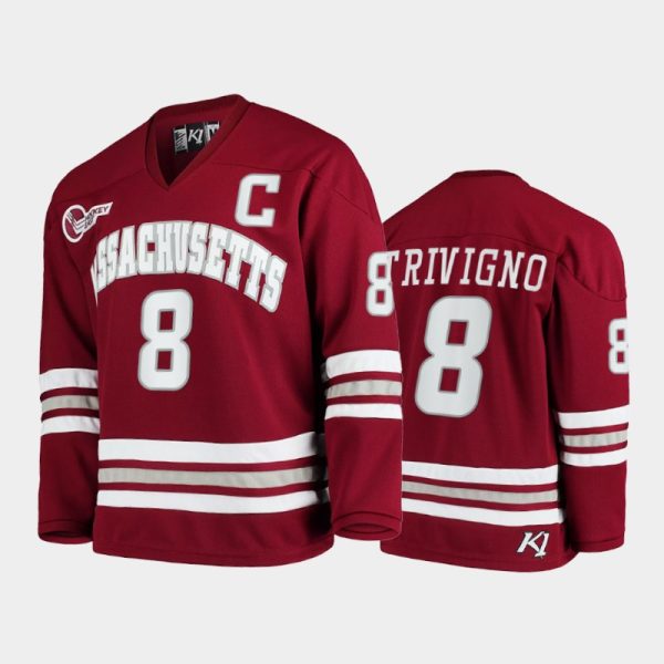 Men Bobby Trivigno #8 UMass Minute2021-22 College Hockey Maroon Jersey