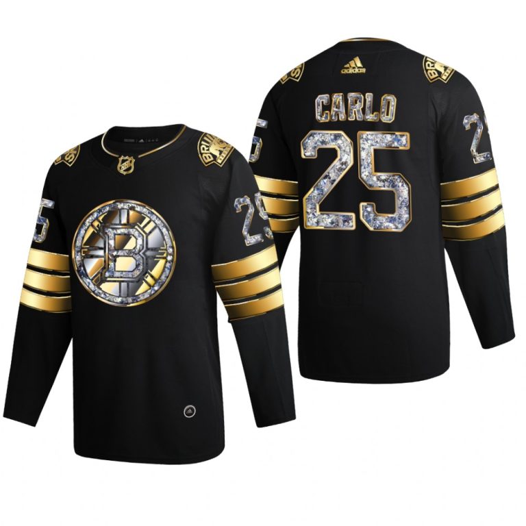 Men Boston Bruins Brandon Carlo #25 Diamond Edition 2022 Stanley Cup Playoffs Black Jersey