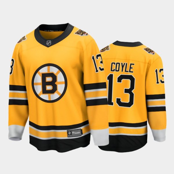 Men Boston Bruins Charlie Coyle #13 Reverse Retro Gold Special Edition Jersey