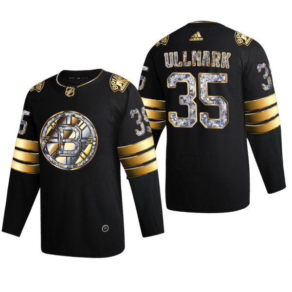 Men Boston Bruins Linus Ullmark #35 Diamond Edition 2022 Stanley Cup Playoffs Black Jersey