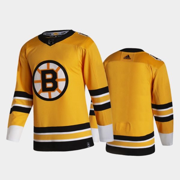 Men Boston Bruins Reverse Retro 2020-21 Yellow Special Edition Jersey
