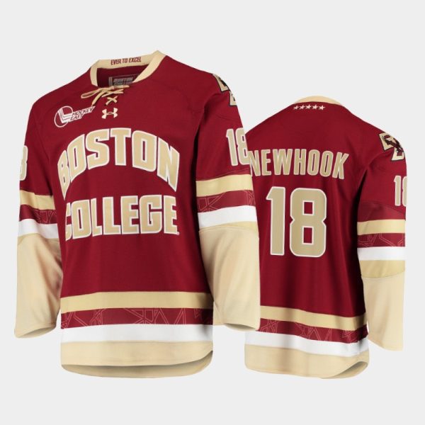 Men Boston College Eagles Alex Newhook #18 College Hockey Maroon Jersey