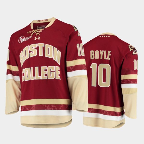 Men Boston College Eagles Brian Boyle #10 College Hockey Maroon Jersey