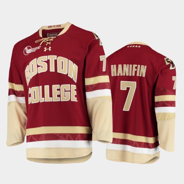 Men Boston College Eagles Noah Hanifin #7 College Hockey Maroon Jersey