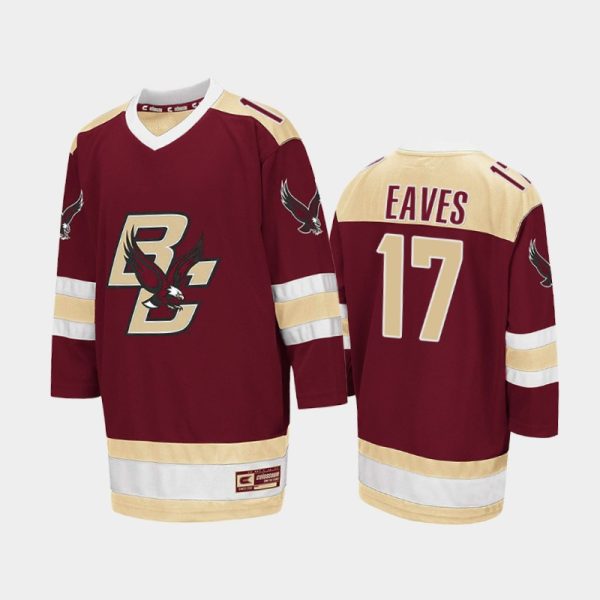 Men Boston College Eagles Patrick Eaves #17 College Hockey Maroon Away Jersey 2021-22