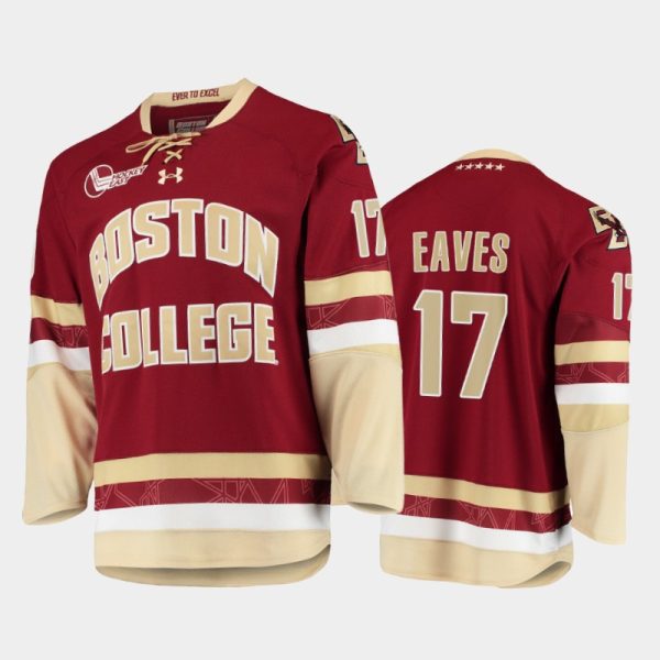 Men Boston College Eagles Patrick Eaves #17 College Hockey Maroon Jersey