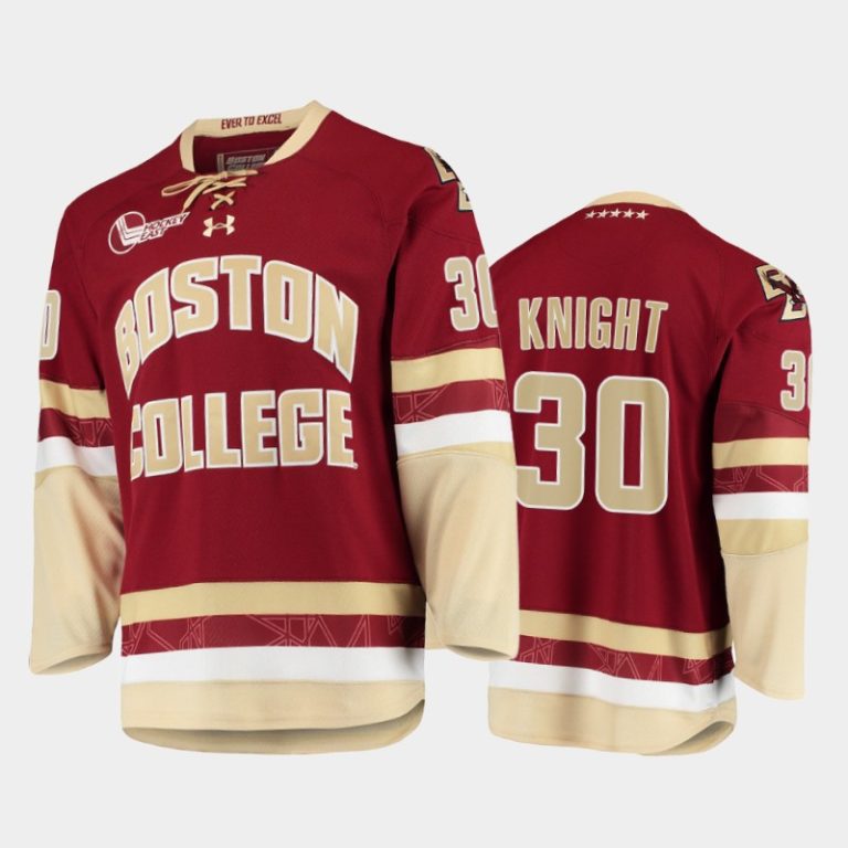 Men Boston College Eagles Spencer Knight #30 College Hockey Maroon Jersey