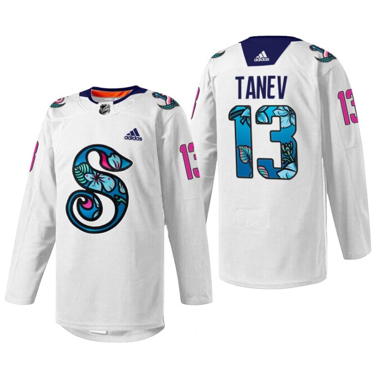 Men Brandon Tanev Seattle Kraken Pride Night Jersey White #13 Warmup