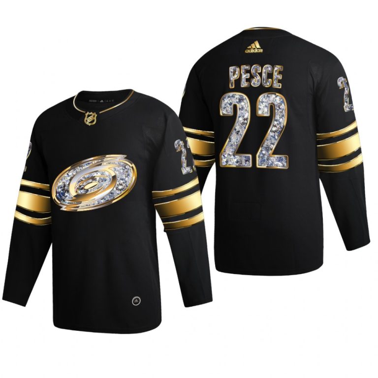 Men Brett Pesce #22 Carolina Hurricanes 2022 Stanley Cup Playoffs Black Diamond Edition Jersey