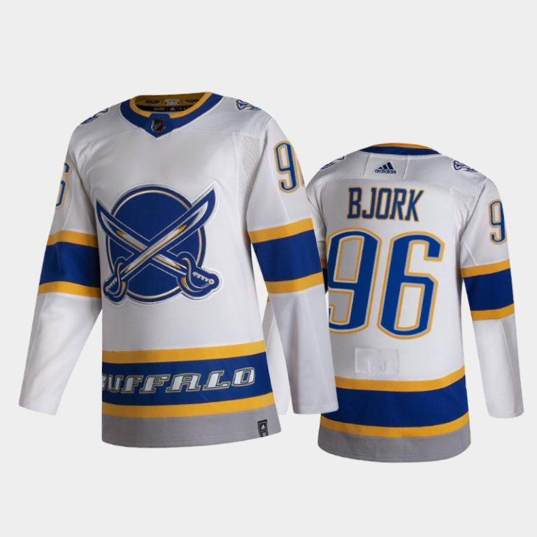 Men Buffalo Sabres #96 Anders Bjork 2021 Reverse Retro White Special Edition Jersey