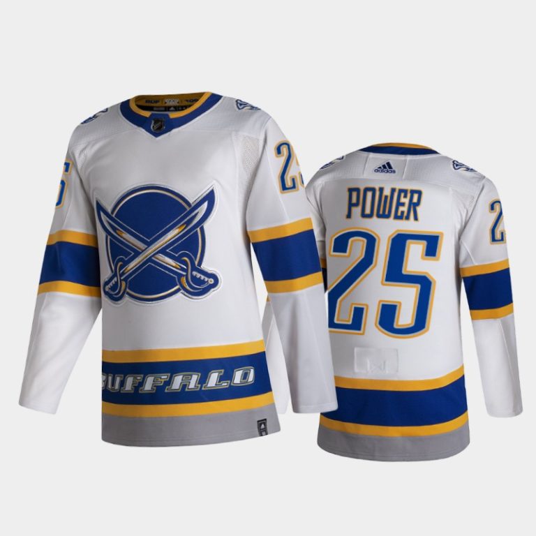 Men Buffalo Sabres Owen Power #25 2021 NHL Draft First Pick White Reverse Retro Jersey