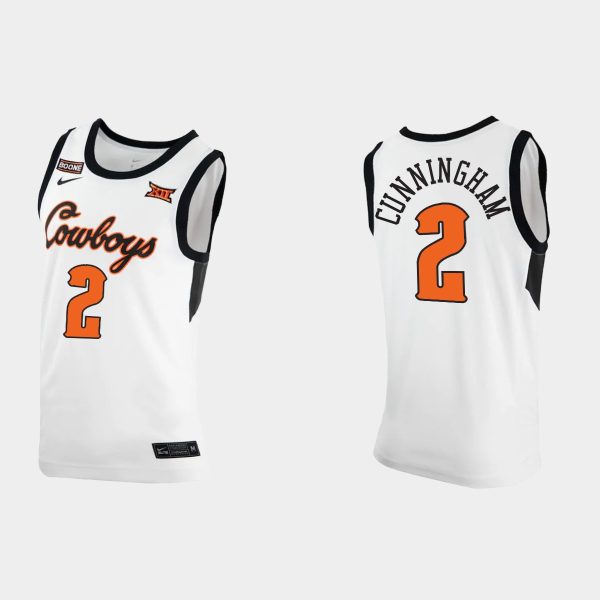 Men Cade Cunningham NCAA Basketball #2 White Replica 2021 NBA Top Prospect Jersey