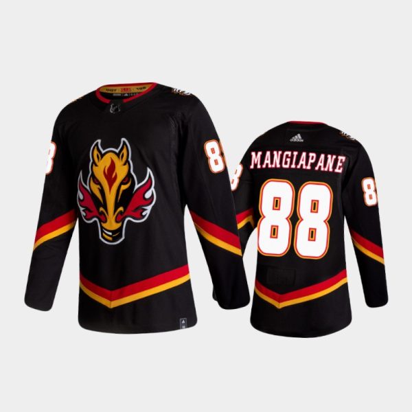 Men Calgary Flames Andrew Mangiapane #88 Reverse Retro 2020-21 Black Jersey