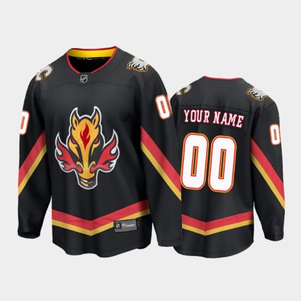 Men Calgary Flames Custom #00 Special Edition Black 2021 Breakaway Jersey