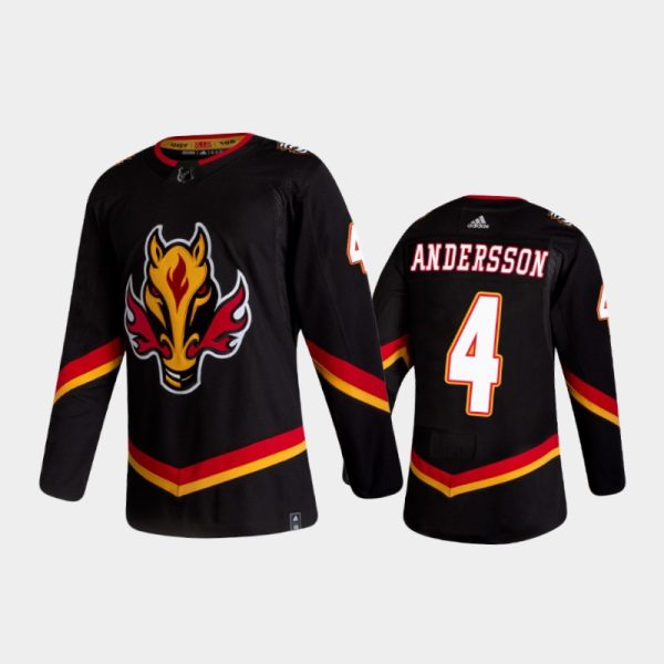 Men Calgary Flames Rasmus Andersson #4 Reverse Retro 2020-21 Black Jersey
