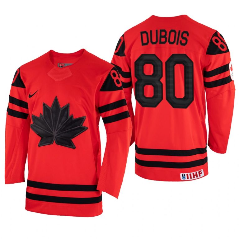 Men Canada Hockey Pierre-Luc Dubois 2022 IIHF World Championship Red #80 Jersey Away