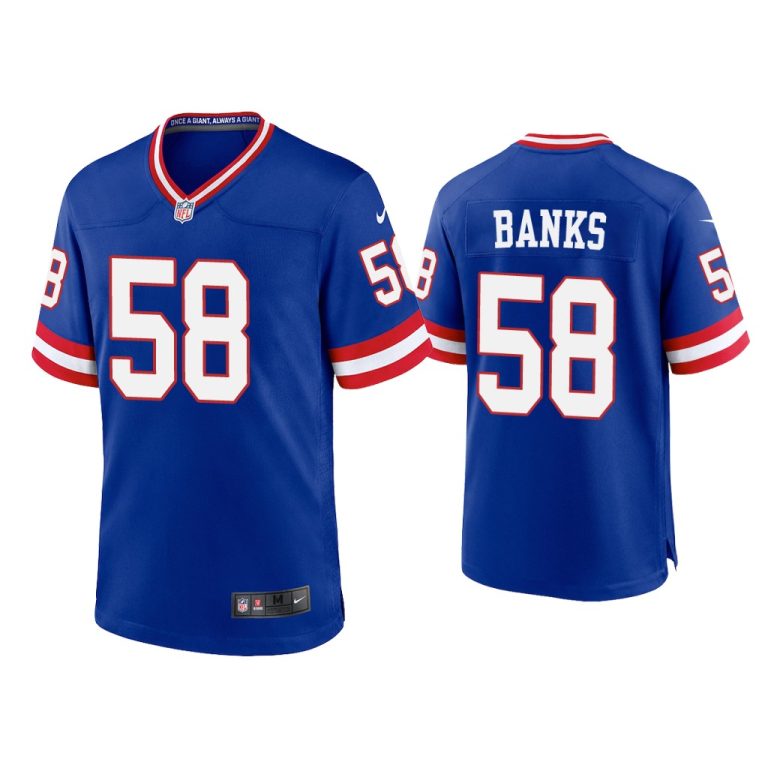 Men Carl Banks New York Giants Royal Classic Game Jersey