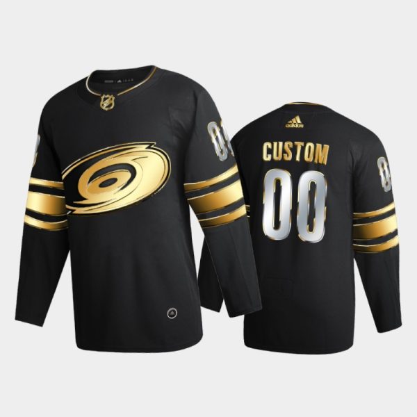 Men Carolina Hurricanes Custom #00 2020-21 Golden Edition Black Limited Jersey