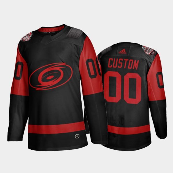 Men Carolina Hurricanes Custom #00 2021 Stadium Series Black Jersey