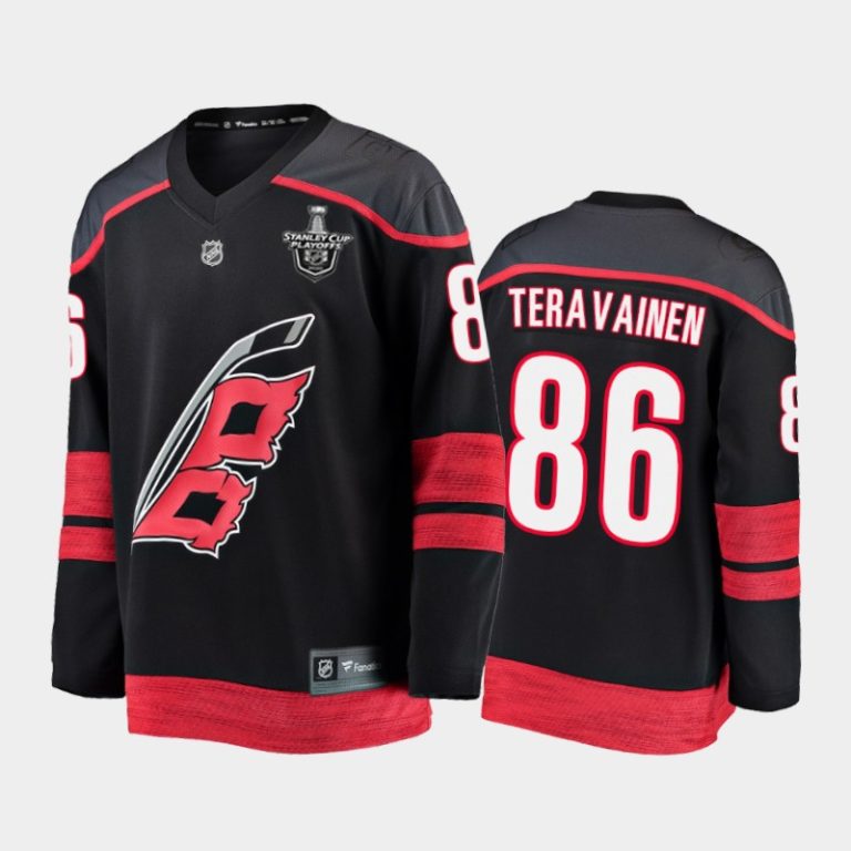 Men Carolina Hurricanes Teuvo Teravainen #86 2020 Stanley Cup Playoffs Black Alternate Jersey