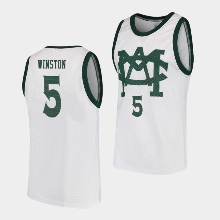 Men Cassius Winston Michigan State Spartans #5 White Vault MAC College Basketball Jersey