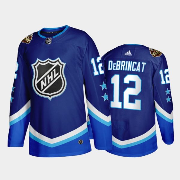 Men Chicago Blackhawks Alex DeBrincat #12 2022 NHL All-Star Jersey Blue Western