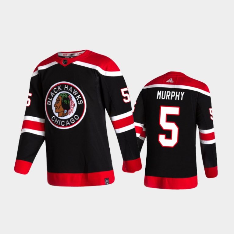 Men Chicago Blackhawks Connor Murphy #5 Reverse Retro 2020-21 Black Jersey