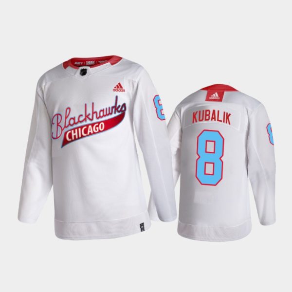 Men Chicago Blackhawks Dominik Kubalik #8 One Community Night White Jersey