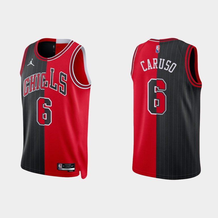 Men Chicago Bulls 2021-22 NBA 75th #6 Alex Caruso Split Edition Red Black Jersey