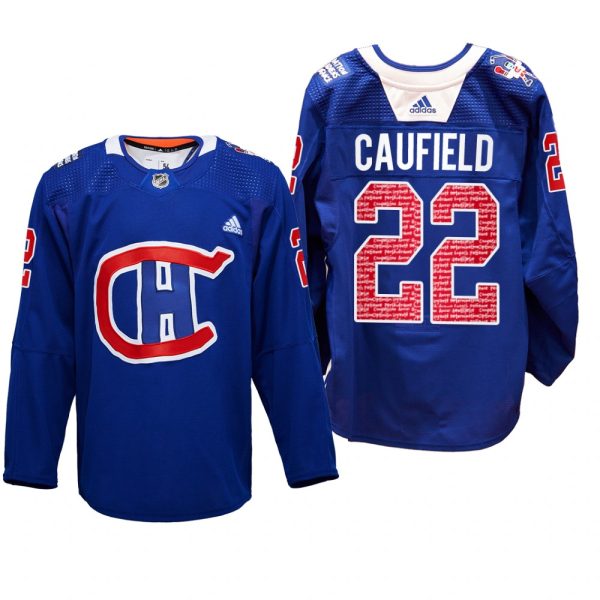 Men Cole Caufield Montreal Canadiens RadioTeleDON Jersey Royal #22 Special Edition