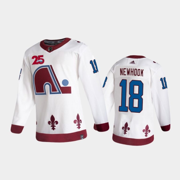 Men Colorado Avalanche Alex Newhook #18 Reverse Retro 2021 White Jersey