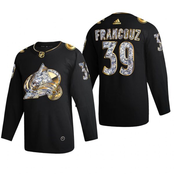 Men Colorado Avalanche Pavel Francouz #39 Diamond Edition 2022 Stanley Cup Playoffs Black Jersey