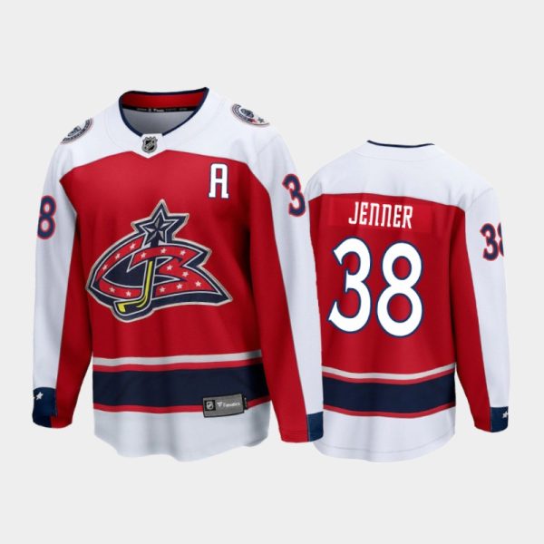 Men Columbus Blue Jackets Boone Jenner #38 Special Edition Red 2021 Breakaway Jersey
