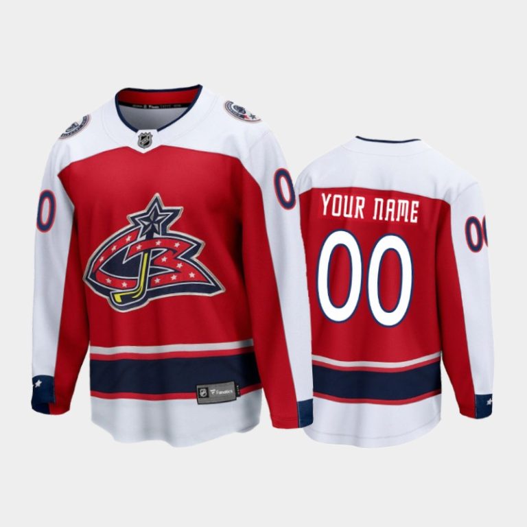 Men Columbus Blue Jackets Custom #00 Special Edition Red 2021 Breakaway Jersey