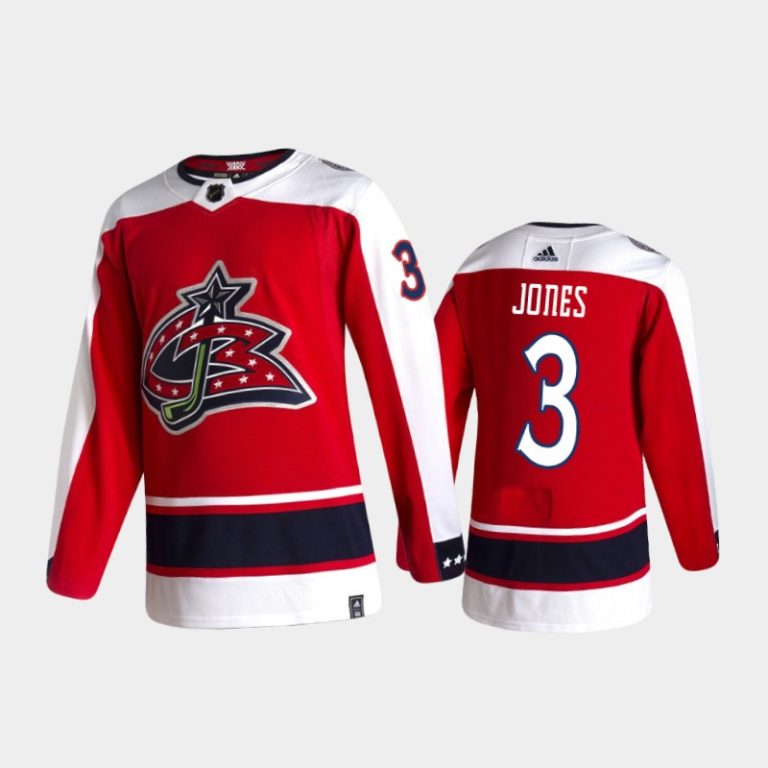 Men Columbus Blue Jackets Seth Jones #3 Reverse Retro 2020-21 Red Jersey