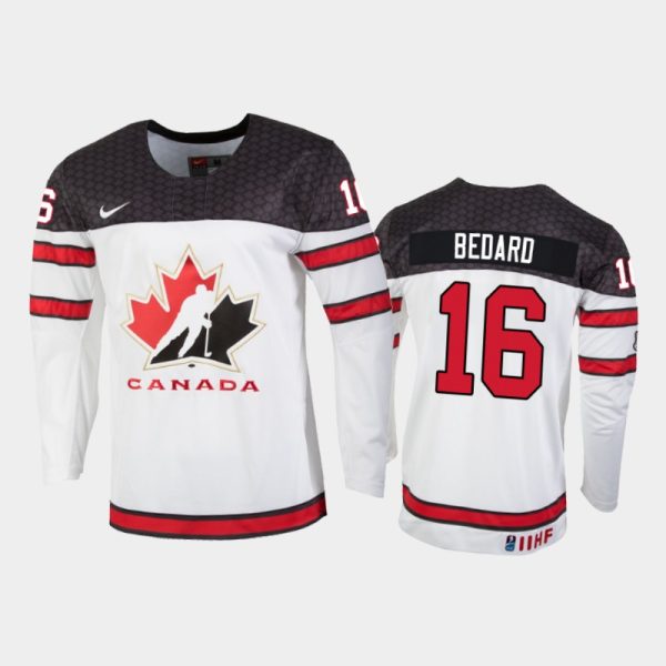 Men Connor Bedard Canada Hockey White Home Jersey 2022 IIHF World Junior Championship