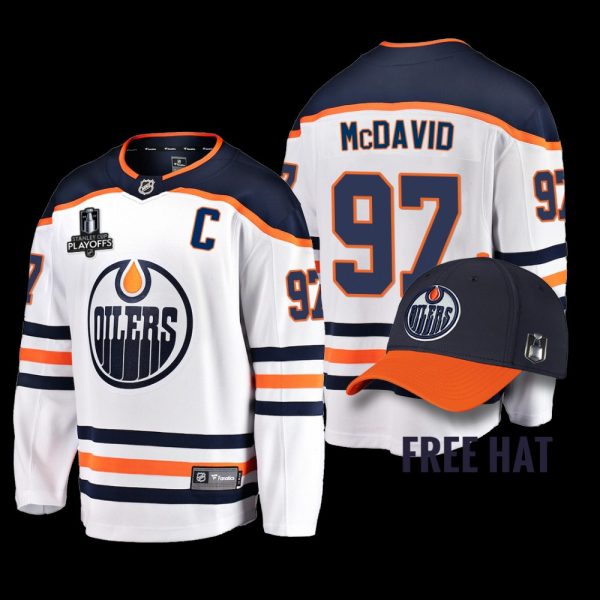 Men Connor McDavid Edmonton Oilers 2022 Pacific Conference Champions White Away Jersey