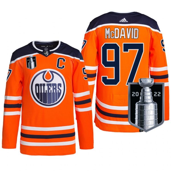 Men Connor McDavid Edmonton Oilers 2022 Stanley Cup Playoffs Orange Primegreen Jersey