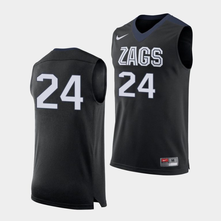 Men Corey Kispert Gonzaga Bulldogs #24 Black Replica College Basketball Jersey
