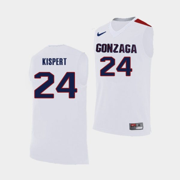 Men Corey Kispert Gonzaga Bulldogs #24 White Replica College Basketball Jersey
