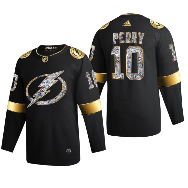 Men Corey Perry #10 Tampa Bay Lightning 2022 Stanley Cup Playoffs Black Diamond Edition Jersey