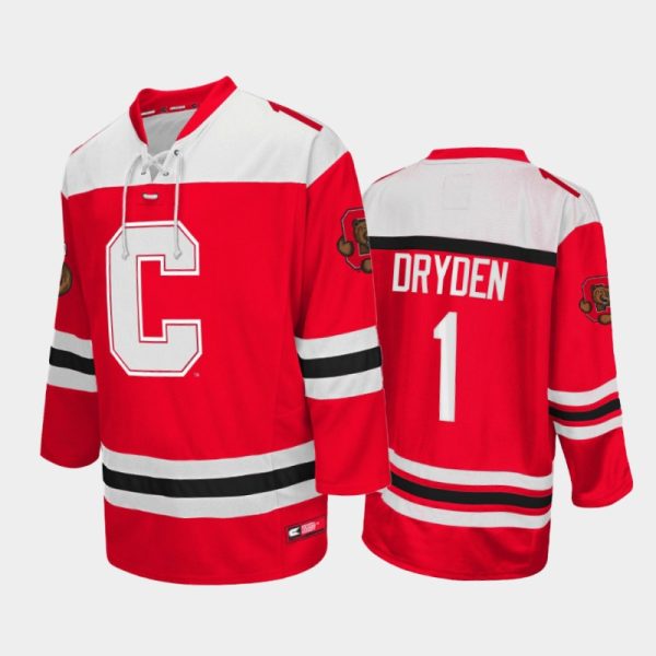 Men Cornell Big Red Ken Dryden #1 College Hockey Red Jersey