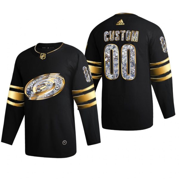 Men Custom #00 Carolina Hurricanes 2022 Stanley Cup Playoffs Black Diamond Edition Jersey